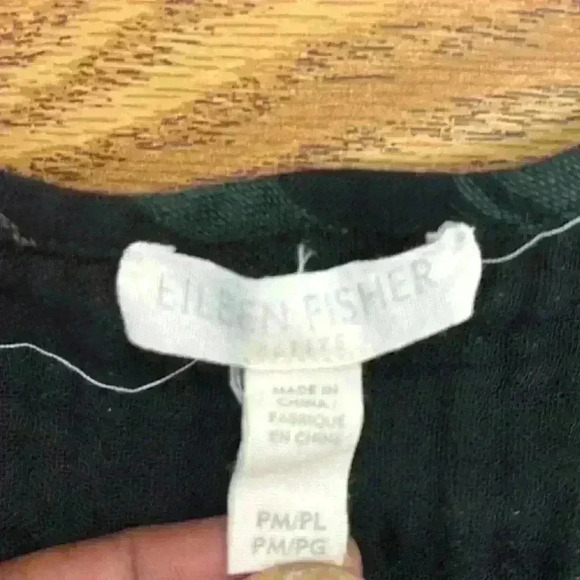 Eileen Fisher Boxy Loose V-Neck Cap Sleeve Top | Color: Black/Green | Size PM/PL - Picture 9 of 13